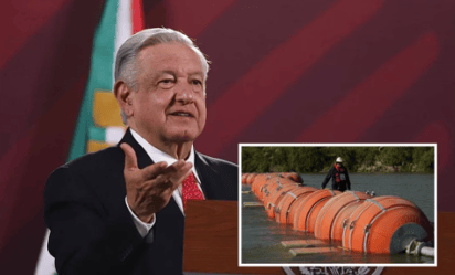 AMLO celebra fallo de juez en EU para retirar boyas en el Río Bravo