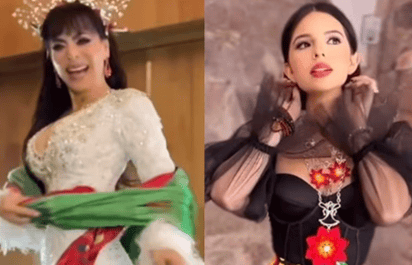 Maribel Guardia y Ángela Aguilar celebran a México con despampanantes atuendos