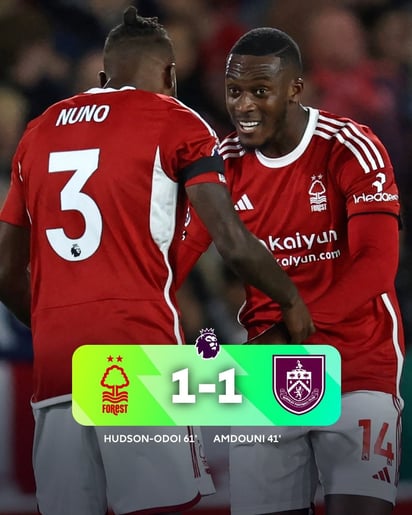 Nottingham Forest y Burnley empataron 1-1 en la quinta jornada de la Premier League