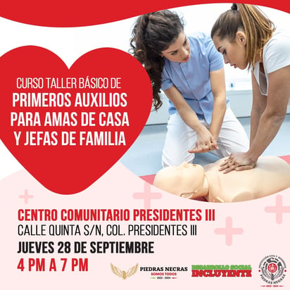 Invitan al curso de primeros auxilios para amas de casa 