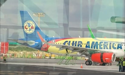 Avión luce con los colores y el escudo del América