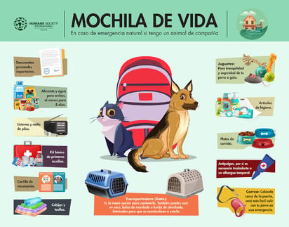 Mochila de emergencia para mascotas