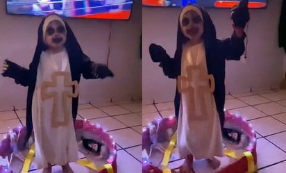 ¡La más creativa! Niña se disfraza de 'La Monja Viral de TikTok' y enternece a usuarios