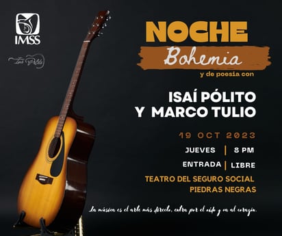 Habrá noche bohemia en el teatro del IMSS 