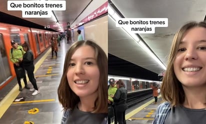 Joven rusa queda fascinada con el Metro de la CDMX: 'aquí puedo ver la tele'