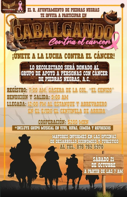 Alcaldesa invita a la cabalgata contra el cáncer el día de hoy 