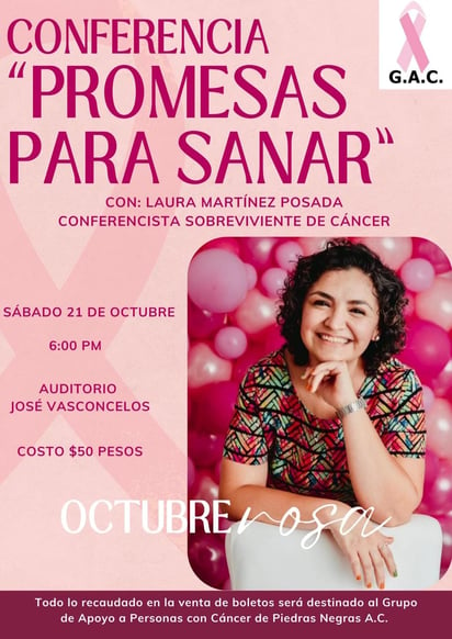 Grupo de Apoyo al Cáncer invita a la conferencia 'Promesas para Sanar' este sábado