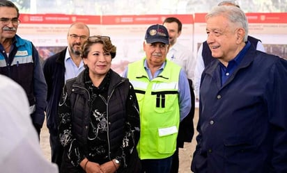 Delfina Gómez y AMLO supervisan avances del Tren “El Insurgente”