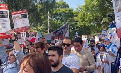 Protestan en la embajada de Israel en México por mexicanos secuestrados por Hamas