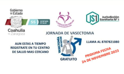 Invitan a la jornada de vasectomías sin bisturí  