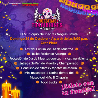 Listo el festival de día de muertos en Piedras Negras