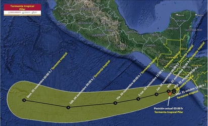 Tabasco en alerta amarilla por la cercanía de la tormenta 'Pilar'