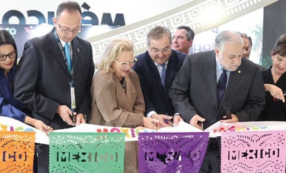 Inauguran pabellón del Tren Maya en Londres; asiste el secretario de Turismo, Miguel Torruco