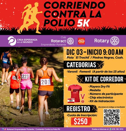 Invitan a la carrera contra la polio el 03 de diciembre 