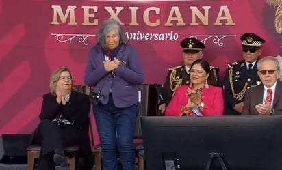 Consejera María Estela Ríos, propuesta por AMLO para la Corte, en primera fila del desfile de la Revolución