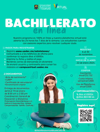 Invita la UA de C a cursar el bachillerato en línea 