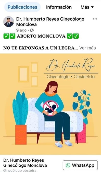 Médicos ofrecen el aborto en anuncios por redes sociales