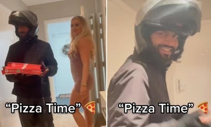 Tunden a modelos en TikTok por recibir a repartidor de pizza en ropa interior: VIDEO