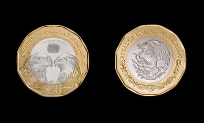 Así es la nueva moneda de 20 pesos, conmemorativa por los 200 años de relaciones México-EU