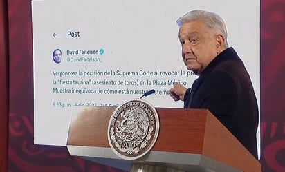 AMLO emite su opinión sobre las corridas de toros y exhibe mensaje de David Faitelson en contra