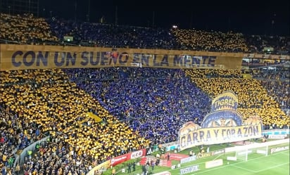 Afición de Tigres sorprende con tifo y mosaico ante Pumas