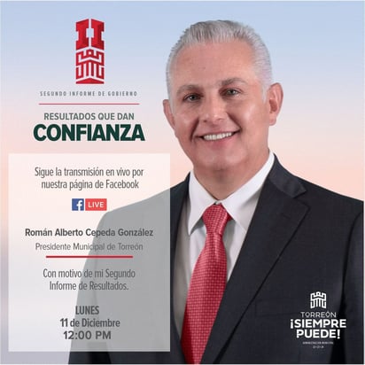 'Protegiendo la paz y la integridad': Román Cepeda envía mensaje con motivo de su segundo informe de gobierno en Torreón