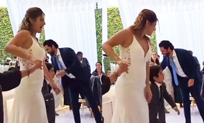 El vientre de Michelle Renaud en su boda desata rumores de que está embarazada