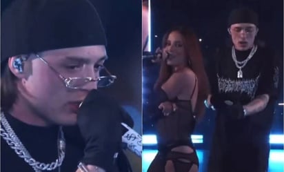 El tenso momento que vivió Peso Pluma con sensual baile de Anitta al cantar “Bellakeo”