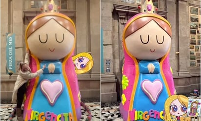 Hija de 'Amparín' Serrano lleva 'Virgencita' de tres metros a la Basílica de Guadalupe