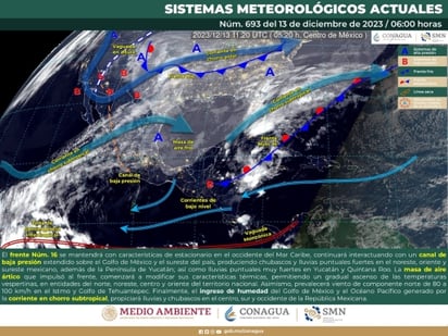 El frente frío número 16 en Coahuila provocará lluvias y un descenso significativo de la temperatura.