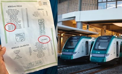 ¿Muy caro, con faltas de ortografía y poca variedad? Critican menú del Tren Maya