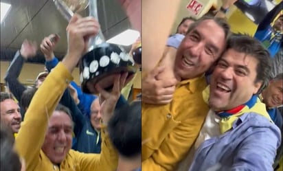 VIDEO: El épico festejo de Emilio Azcárraga en el vestuario del América tras el título de Liga MX