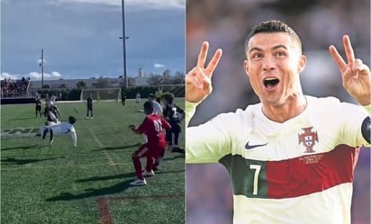 El espectacular gol de Mateo Messi a lo 'Cristiano Ronaldo'