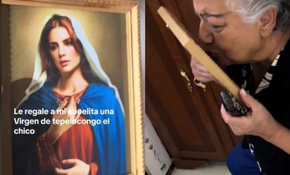 Regala a su abuela imagen de la Virgen con el rostro de Lana Del Rey; 'mi madrecita linda', reacciona