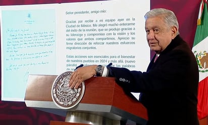 AMLO da a conocer una carta de Biden en la que le agradece los esfuerzos en materia migratoria de México