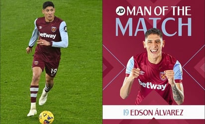 Edson Álvarez es reconocido como el mejor jugador del partido en la Premier League