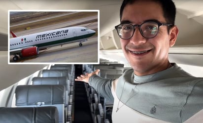 ¿Vuelos vacíos? Joven viaja en Mexicana de Aviación con avión completamente solo