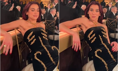 Dua Lipa vive incómodo momento en Globos de Oro por vestido ajustado: 'faltó una silla reclinable'