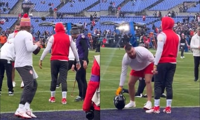 Patrick Mahomes y Travis Kelce se enfrascan en discusión con Justin Tucker en la final de la AFC