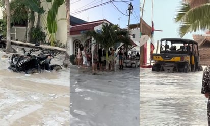 VIDEO:Tiktoker exhibe cómo quedó Holbox ante paso del frente frío 32 que provocó inundaciones