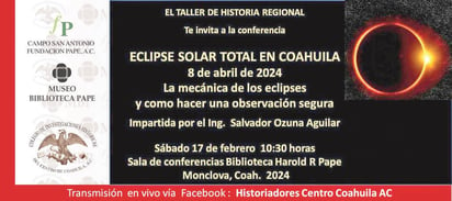 Plática de preparación sobre eclipse de sol en Museo Pape