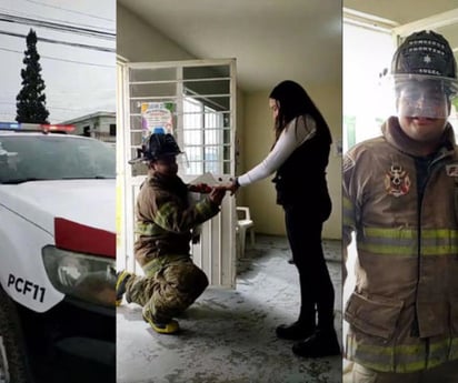 Bombero pide matrimonio a su novia en día de San Valentín