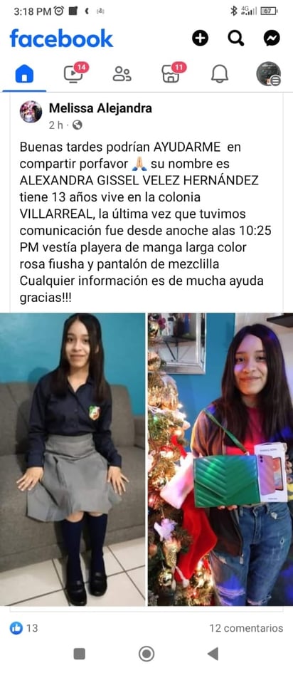 Piden de la ayuda de la comunidad para encontrar a jovencita