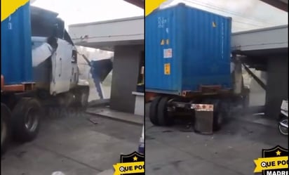 Chofer de tráiler presuntamente drogado causa destrozos en Uruapan, Michoacán