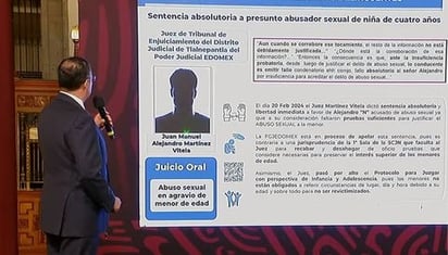 Exponen en la mañanera a juez del Edomex por absolver a agresor sexual de menor