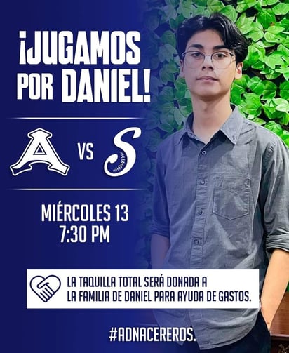 Acereros donará su taquilla para Daniel 