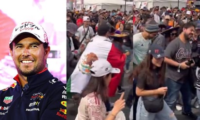 Mexicanos bailan ‘Payaso de Rodeo’ en el GP de Japón donde apoyan a Checo Pérez