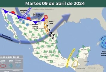 Frente frio 45 dejará viento muy fuerte, tovaneras y posibles tornados 