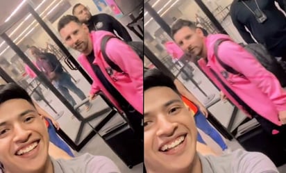 Aficionado logra tomarse foto con Messi en el aeropuerto de Monterrey