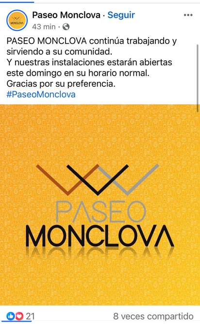 Paseo Monclova abre sus puertas el día de hoy 